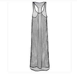 NWT Ganni Grid Lace Dress Black Size L/XL